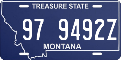 MT license plate 979492Z