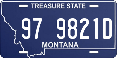 MT license plate 979821D