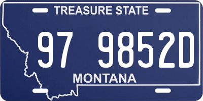 MT license plate 979852D