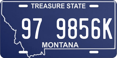MT license plate 979856K