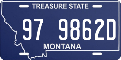 MT license plate 979862D