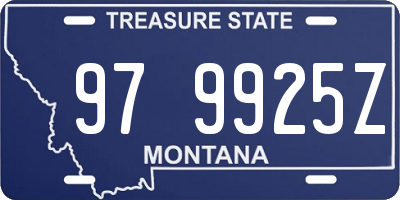 MT license plate 979925Z