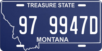 MT license plate 979947D