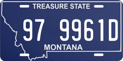 MT license plate 979961D