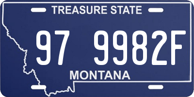 MT license plate 979982F