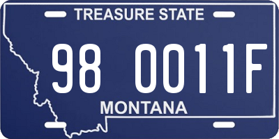 MT license plate 980011F