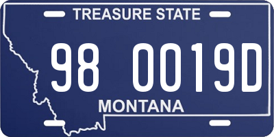 MT license plate 980019D