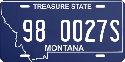 MT license plate 980027S