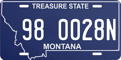 MT license plate 980028N