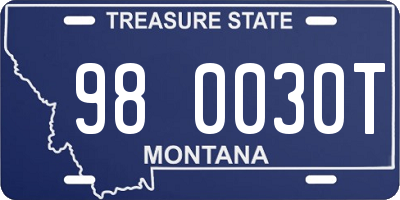 MT license plate 980030T