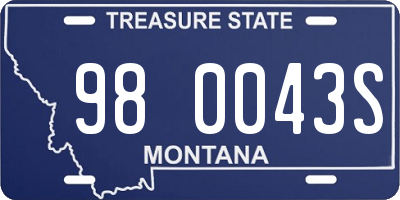 MT license plate 980043S