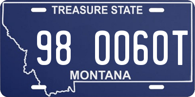 MT license plate 980060T