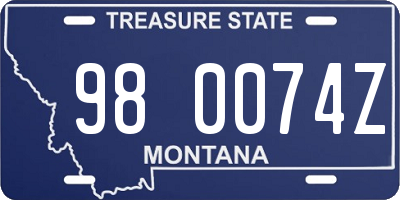 MT license plate 980074Z