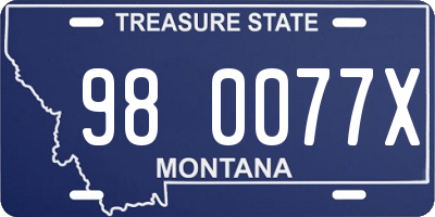 MT license plate 980077X