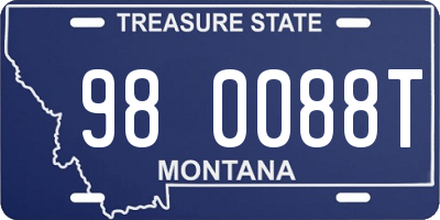 MT license plate 980088T