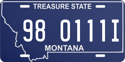 MT license plate 980111I