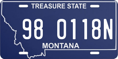 MT license plate 980118N