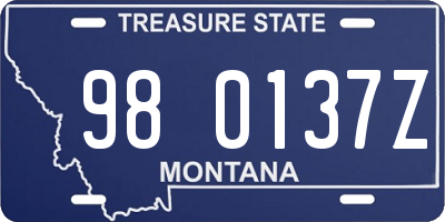 MT license plate 980137Z
