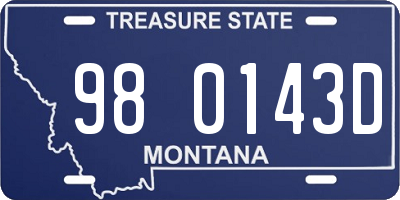 MT license plate 980143D