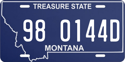 MT license plate 980144D