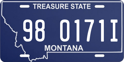MT license plate 980171I