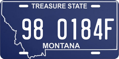MT license plate 980184F