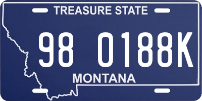 MT license plate 980188K