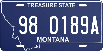MT license plate 980189A