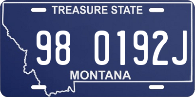 MT license plate 980192J