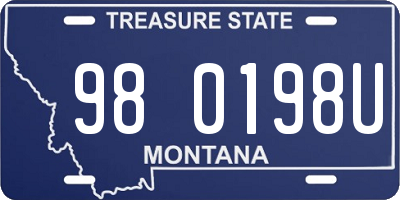 MT license plate 980198U
