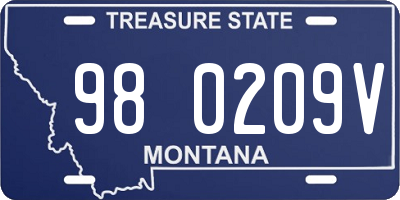 MT license plate 980209V