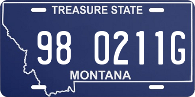 MT license plate 980211G