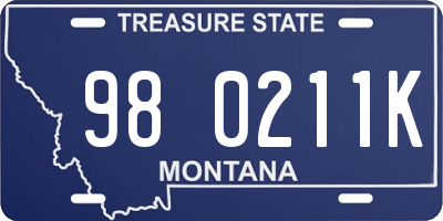 MT license plate 980211K