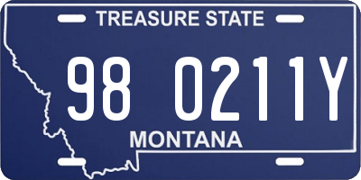 MT license plate 980211Y