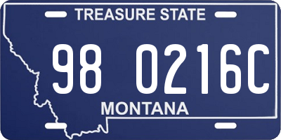 MT license plate 980216C