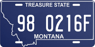 MT license plate 980216F