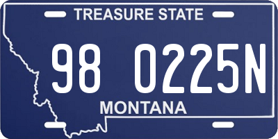 MT license plate 980225N