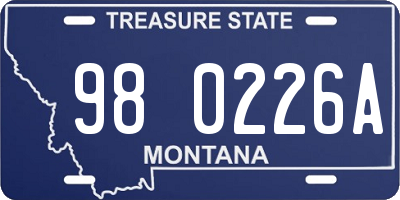 MT license plate 980226A