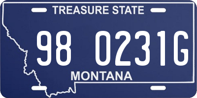 MT license plate 980231G