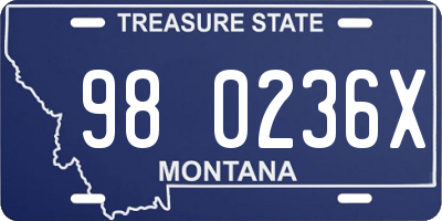 MT license plate 980236X