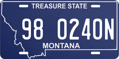 MT license plate 980240N