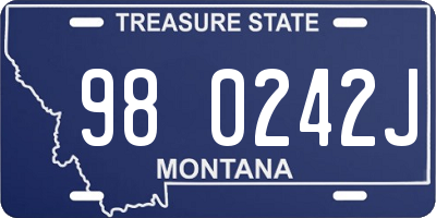 MT license plate 980242J