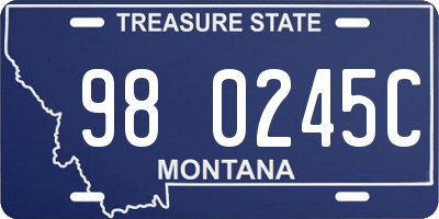 MT license plate 980245C
