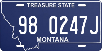 MT license plate 980247J