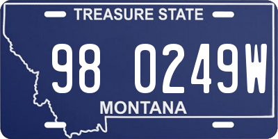 MT license plate 980249W