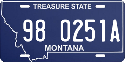 MT license plate 980251A