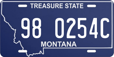 MT license plate 980254C