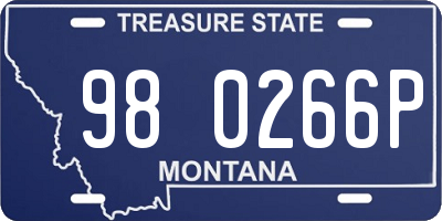 MT license plate 980266P