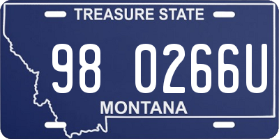 MT license plate 980266U