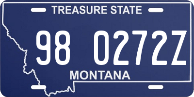 MT license plate 980272Z